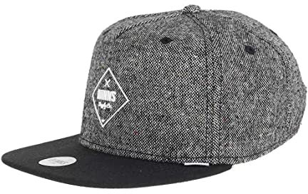 Djinns Djinnes Rubber Tweed 5 Panel Snapback Cap mit exklusivem Capspin Anstecker One Size verstellbar in Schwarz - One-Size