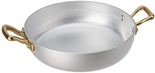 Pentole Agnelli Linea 1932 Cacerola de Aluminio con Dos Asas de latón, Plata