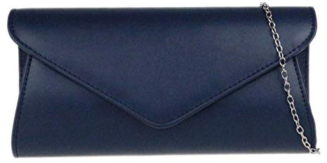 Girly Handbags Womens Plain Clutch Bag - Navy