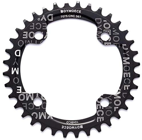 Dymoece Fahrrad Kettenblatt 104BCD 32T/34T/36T/38T für 9 10 11-Fach Runde - geeignet für die meisten Shimano- und Sram-Kurbelsätzen, Black, 34T