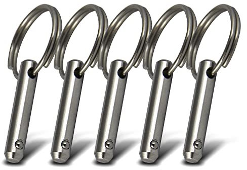 PROTECH 5 Stück Steckbolzen mit Kugel Sicherungsbolzen 8x33mm rostfreier Edelstahl A2 Bolzen mit Kugelsicherung und Ring Splintbolzen Schnellspannstifte