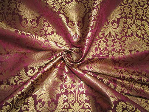 Brokatstoff, Burgunderrot x Metallic Gold, 111,8 cm breit, BRO700 [3] Meterware