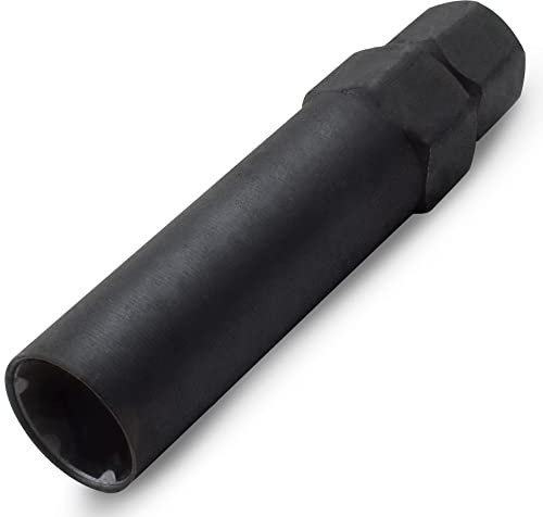 Wheel Accessories Parts Black 6 Point Spline Drive Tuner Socket Key Tool for 6 Spline Lug Nut. 16.2mm Inner Diameter- Dual Hex Key with 17mm and 21mm (13/16)