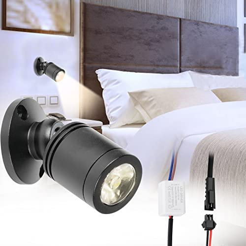 Klein LED Einbaustrahler 5 Stück 3W Mini led spot, 360° Schwenkbar, 230V Aluminium Deckenstrahler Deckenspots für Schrank, Flur, Galerien, Geschäfte