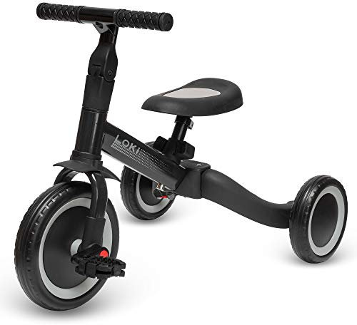 ib style Loki 4in1 Dreirad, Laufrad Kinder, Baby Balance Fahrrad, Lauflernrad, Tricycle, 1-5 Jahre, Anthrazit