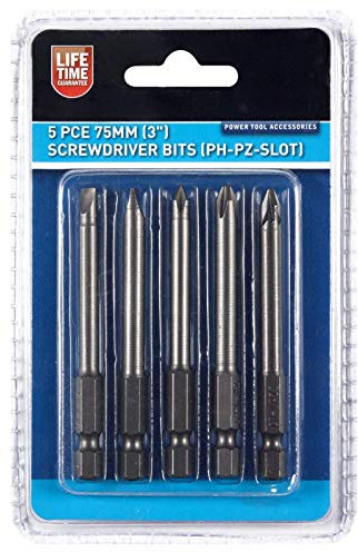 Blue Spot Tools 14123 5 Piece 75mm (3) Screwdriver Bits (PH-PZ Slot)