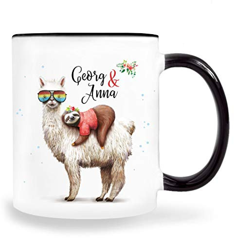 Wandtattoo Loft Alpaka Tasse Lama Faultier Geschenk Papa Mama Personalisierbar 300 ml Keramik Tasse