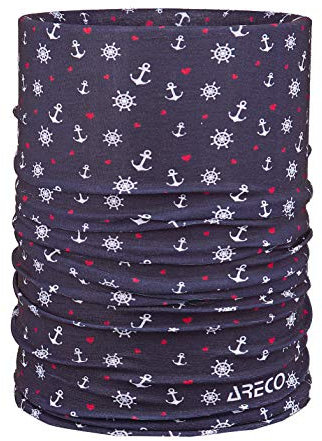 Areco Unisex Multifunktionstuch, Anker Love Schwarz, One size