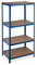 Relaxdays Schwerlastregal, Traglast 1060 kg, 4 Ebenen, zum Stecken, Keller, Garage, Stahl, HxBxT: 180x90x60 cm, blau