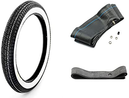 Set: 1x Mitas Weißwandreifen 2,75 x 17 Zoll, Profil B7, 47J,1x VeeRubber Schlauch 2,50-2,75 x17 Zoll und 1x Felgenband, Motorrad, Moped, Mofa