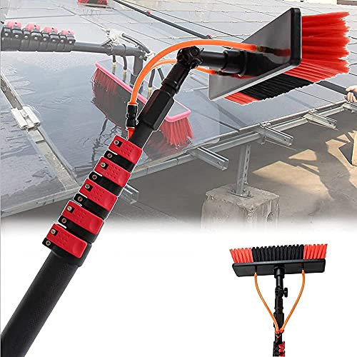 LJJ Wash Spazzolone Kit Spazzola Vetri, per Pulizia di Pannelli Fotovoltaici e Solari, Kit di Pulizia Telescopico,5.4M