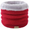 HYUET Cache-Cou Hiver Écharpe Circulaire Tricotée Tour de Cou Col Épaisse Cache Doublée Tube d'Écharpe en Polaire Thermique Doux Hommes Femmes pour le Ski Moto Vélo Randonnée Rouge Taille unique