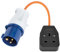 GADLANE Fly Lead 16amp to 13amp Adapter - 16amp Plug to 16amp Socket Fly Lead Converter for an Easy Electric Hookup Camping Solution