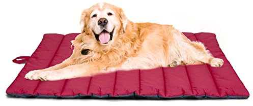 XIAPIA Cama Perro Grande, Cama Impermeable Perros Exterior y Interior, Colchón Manta para Perro, Portátil y Plegable Alfombrilla para Perros, Lavable, 110x66cm