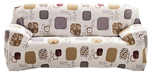 Ruilogod 3-er Sofa Abdeckungen Sofa Slipcovers Hussen Protektor Elastic Polyester Spandex Stoff mit weicher Form Fit rutschfeste Couch Abdeckungen 74-90 Inches (Elegante Blumen)