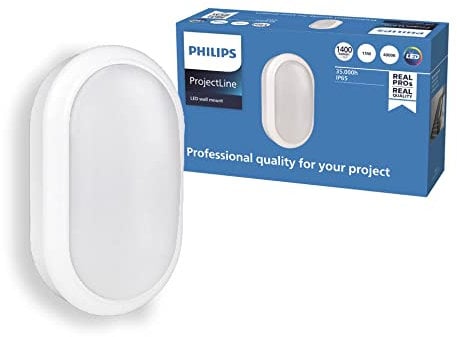 Philips ProjectLine Wandleuchte, oval, 1400lm, 4000K, weiß, Ohne Sensor