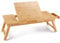 Large Bed Table Nnewvante 71x35cm Laptop Desk Tilting Desktop, Foldable Floor Desk Laptop Stand Breakfast Serving Tray w' 4 Leg Lock, Bamboo