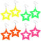 Baumelnde Ohrringe mit großem 4 Paar Neon Ohrringe Bunt Damen Vintage Acryl Ohrhänger 90er Bunte Stern Ohrhänger für 80er 90er Jahre Outfit Damen Kostüm Neon Party Zubehör Earrings Aesthetic
