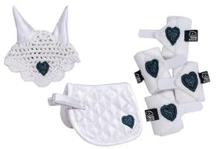 HKM Cuddle Pony Turnierset Weiß/Rot Einheitsgröße