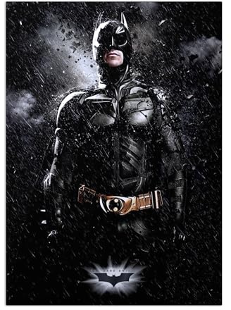 Displate Offiziell DC Comics MetallPoster Magnetische Befestigung Inklusive Lizenziert Bilder Hochwertiges Poster The Dark Knight Rises - Batman 45 cm x 32 cm