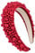 scicent Headband Red Pearl Head Bands for Women Bridal Hair Band Wedding Party Hair Hoop Wide Coronation Hair Accessories 16803