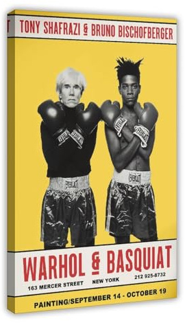 EMIGOS Basquiat and Warhol Leinwandposter Schlafzimmer Dekor Sport Landschaft Büro Zimmer Dekor Geschenk Rahmenstil 20 x 30 cm