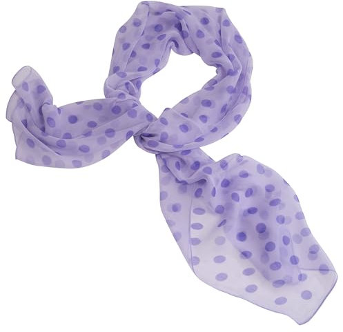 AERZETIX - C68700 - Bufanda 100% poliéster al tacto efecto seda motivo puntos lila oscuro - 50x160cm - color lila claro
