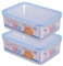 HOMESHOPA Plastic Airtight Food Storage Container, Leakproof Rectangle Container with Clip-Lock Lid, BPA Free Reusable Meal Prep Lunch Box Microwave Freezer & Dishwasher Safe (2 Pack, 2.5 Litre)