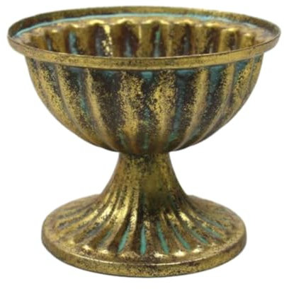 Sharplace Dekorative Vase, französische Urne, Pflanzgefäß, Ornamente, Blumenarrangement, Becken, Blumentopf, Kleiner Blumentopf für Restaurant, Café, Dekoration, Antikgold groß
