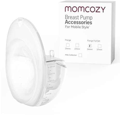 Momcozy Full Set Collector Cup Only Compatible with Momcozy Mobile Style | M6. Original Mobile Style | M6 Breast Pump Replacement Accessories DoubleFit Flange 24mm