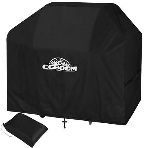 CGBOOM Grillabdeckung, 600D Oxford Fabric BBQ Grill Abdeckung 145x61x117cm - Belüftung, wasserdicht und Winddicht Grillabdeckung mit verstellbarem Klettverschluss, Zugband, und Aufbewahrungstasche