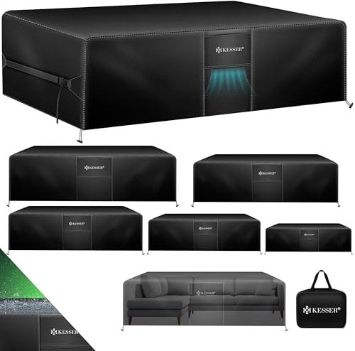 KESSER® Gartenmöbel Abdeckung 242cm x 162cm x 100cm | Abdeckplane winddicht winterfest wasserdicht für Gartentische 420D Oxford Schutzhülle für Terrassenmöbel | UV- & Regenschutz mit Belüftungsöffnung
