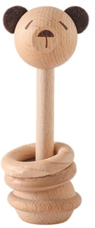 Babyrassel Gehäkelt Greifling Baby Holz gehäkelte Babyrassel Handmade Rassel Greifling Baby Rassel Beißring Holz Babyrassel Greifling Spielzeug Häkel Rassel mit Holz Ring Greifringe Baby