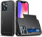 Beajew Coque Portefeuille pour Samsung Galaxy A55 avec Porte-Cartes, Étui de Protection Téléphone Double Couche Antichoc, Fente Cachée Coulissante, Antichoc TPU+PC Housse Portefeuille -Noir
