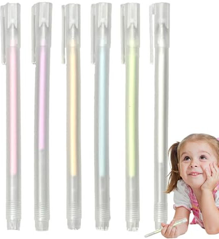 Decorhome Drying Color Glue Pen - 6pcs Quick-Dry Scrapbook Glue Pen Set | Ball Point Glue Pen for Scrapbooking | Handmade Stationery Craft Projects | Quick-Drying Dot Glue for Creative Colors