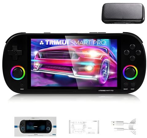 TRIMUI SMART PRO Console de Jeu Portable, Processeur Linux A133P, Écran de 12,7 cm, Console Vidéo Rétro, Cadeau pour Garçons, Filles et Adultes (Sans Carte ni Jeux) - Avec Étui
