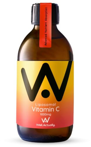 WELL ACTUALLY Liposomal Vitamin C 1000mg - (250ml - 50 Servings) High Strength Liquid Liposomal Vitamin C Supplement - Supports Immunity, Skin, Brain, Joints, Energy - Vegan, Fruit Fusion