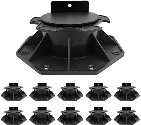 LEBAHAN 10 pezzi Cuscinetti per piedistalli da terrazza, altezza regolabile 60-140 mm, materiale PP, per fontane con giochi d'acqua, pavimentazione di cortili
