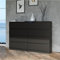 Home Collective Kommode, Schlafzimmer Flur, Schrank, Sideboard, Highboard mit 8 Schubladen, Breite 140 cm Höhe 97 | Schwarz