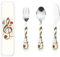 Big Kids Besteckset Löffel, Messer und Gabel Sets Kinderbesteck Sets Lebensmittelecht Edelstahl (Note Line Butterfly)