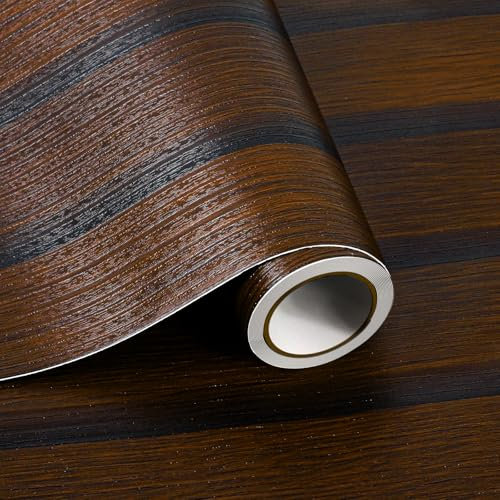 WADILE Papel Pintado Autoadhesivo con Diseño de Cuadros – Vinilo Adhesivo Pared Texturizado, Papel Pintado Pared Moderno para Dormitorio, Salón y Oficina, Marrón Oscuro, 40cm x 900cm