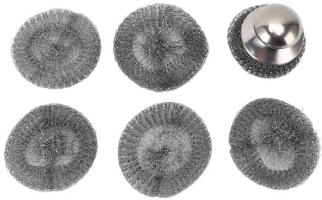Edelstahl -Schrubber mit Griff, Schrubber Zum Reinigen von Küche und Haushalt, Stahlbürste mit 5 Ersatz -Schrubben -Scheuerkissen für Home Car Office
