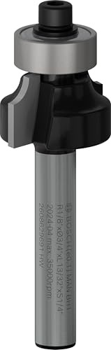 Bosch 1x PRO Abrundfräser, R 1/8, S 1/4 | für Weichholz, Hartholz, Ø 19 mm, Professional Zubehör Oberfräsen, Kantenfräse