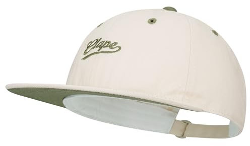 CLAPE Cappello da Baseball Uomo Donna Coton Cappello Visiera Cappellino Piatta Regolabile Berretto Sportivi Cappelli da Sole Beige Cream BSAP2546