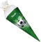 GRAVURZEILE - Bedruckte Schultüte - Fußball - Personalisiert mit Namen - Geschenk zur Einschulung - Sechseckige Zuckertüte für Jungen & Mädchen - 61 cm mit Tüll-Verschluss - Farbe: Fußball