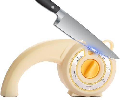 Manuelle Messerschärfer, 6 Stufen Knife Sharpener, Stahl + ABS + Keramik Material, Ergonomisches, Praktisch und Sicher, Geeignet für Obstmesser,Küchenmesser und Scheren