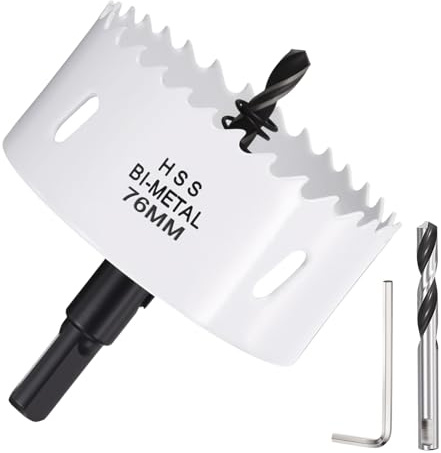 DTGN 3 Bi-Metal Hole Saw 76mm M42 HSS Hole Cutter for Metal White | Cutting Tool Good for Thick Stainless Steel/Alloy/Aluminium/Brass/Copper