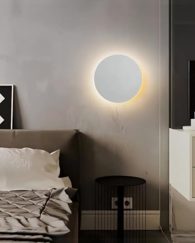 AstrizLamp 20cm Applique Rotonda con Touch/Muro Interruttore, Interni LED Lampada da Parete Bianco, 3 Temperature di Colore, Creativa Decorativa Illuminazione per Camera da letto Soggiorno Corridoio