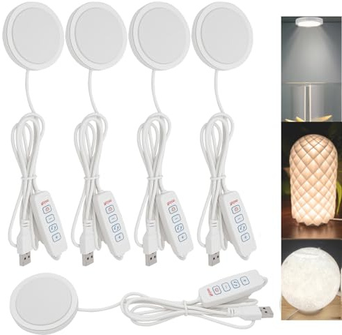 5 Stück 3D Drucker LED Lamp Kit 5V 3000k-4000k-6400k, Einstellbarer Helligkeit für 001 3D Drucker Schrank Ausstellungsregal Schreibtisch