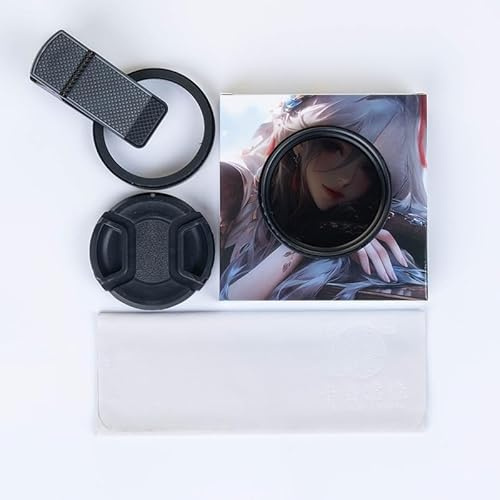 Kit de filtro Nd ajustable de 52 mm para cámaras de teléfono, viene con clip, tapa de lente y paño
